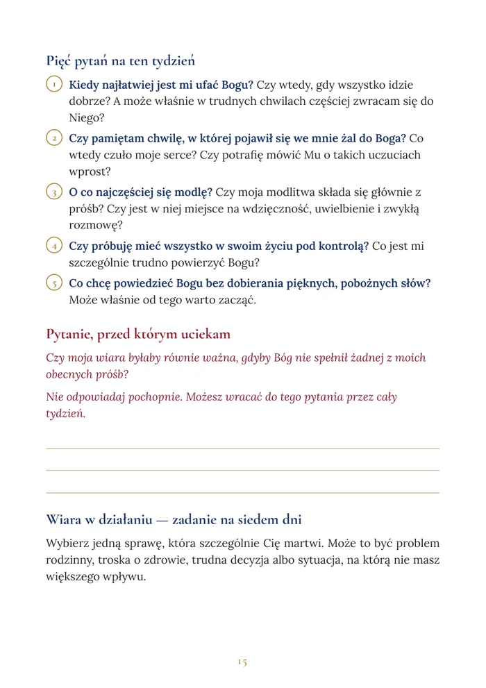 Pięć pytań na ten tydzień